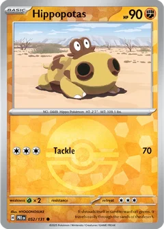 Hippopotas Poke ball Holo 52